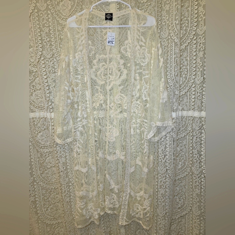 Cal Style Lace Duster, Long Lace Cardigan, Lace Kimono, Lace Vest